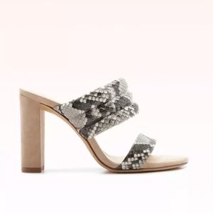 Alexandre Birman Farby Python Sandals in Marble